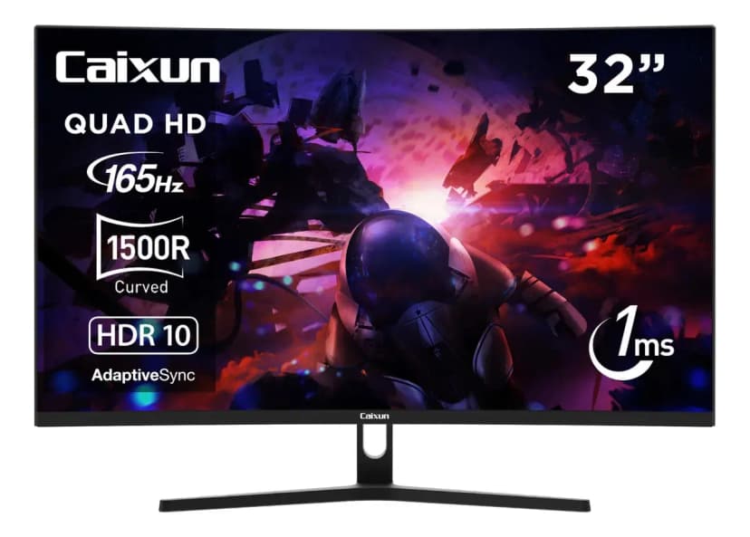 Monitor Gamer Curvo Caixun 32" QHD VA 1500R 165Hz HDMI DP USB 1ms C32C3Q