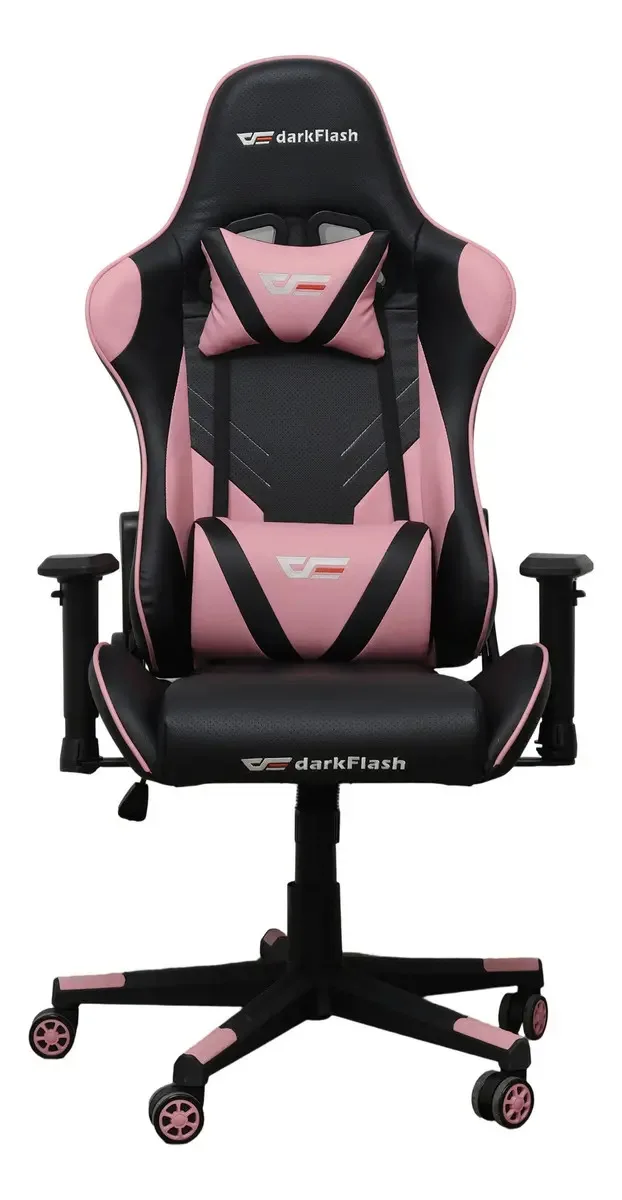 DarkFlash RC360 silla gamer reclinable rosa de cuero sintético