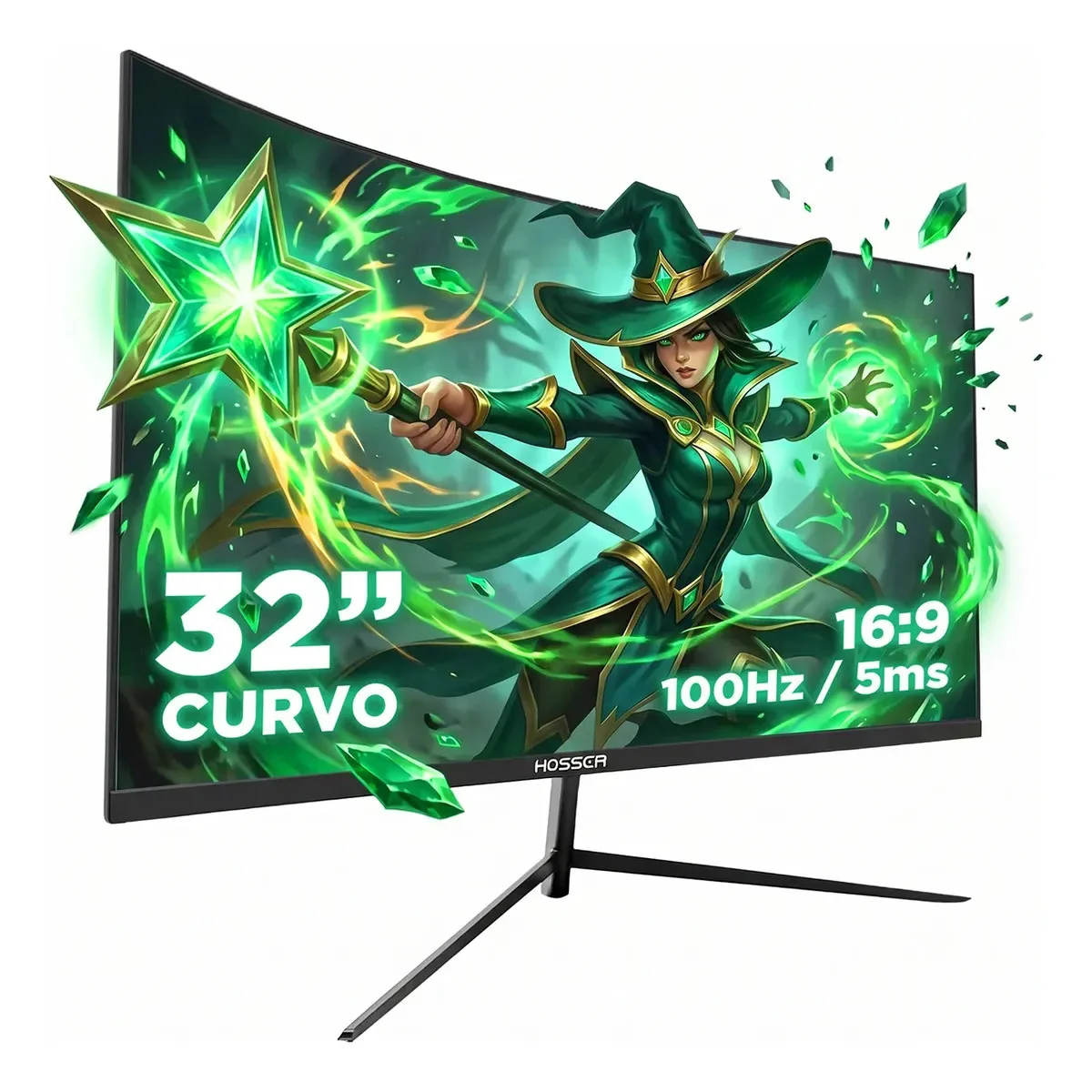 Monitor Pc Gamer Curvo 32 Pulgadas Hosser Fhd Gaming Negro