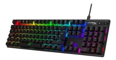 Teclado HyperX QWERTY Red español latinoamericano color negro con luz RGB