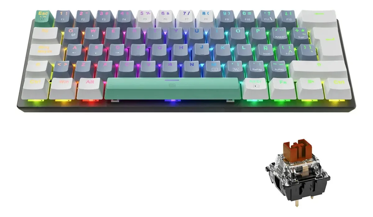 Machenike K500-B61 teclado mecánico 60% en español con hot-swap
