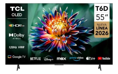 TCL 55T6D Smart TV QLED 4K de 55 pulgadas con Google TV