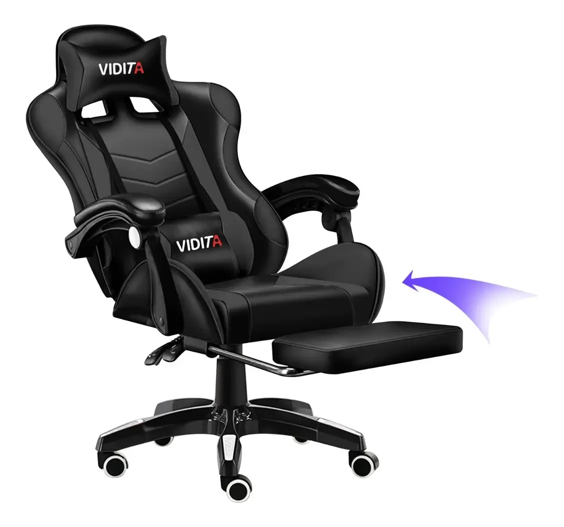 Silla Gamer Vidita GX2000 Ergonómica Presidencial Reclinable con Reposapiés